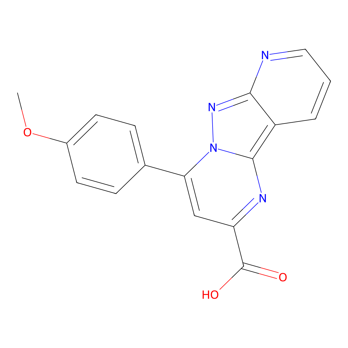 6-(4-Methoxyphenyl)-3,7,8,10-tetraazatricyclo[7.4.0.0,2,7]trideca-1,3,5,8,10,12-hexaene-4-carboxylic acid molecular structure, CAS 1574411-07-6