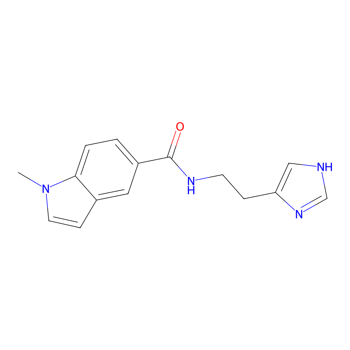 N-[2-(1H-imidazol-4-yl)ethyl]-1-methyl-1H-indole-5-carboxamide molecular structure, CAS 1574411-16-7