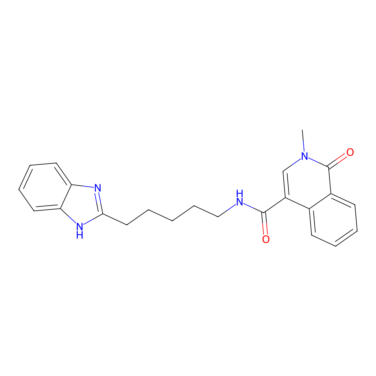N-[5-(1H-benzimidazol-2-yl)pentyl]-2-methyl-1-oxo-1,2-dihydroisoquinoline-4-carboxamide molecular structure, CAS 1574411-23-6