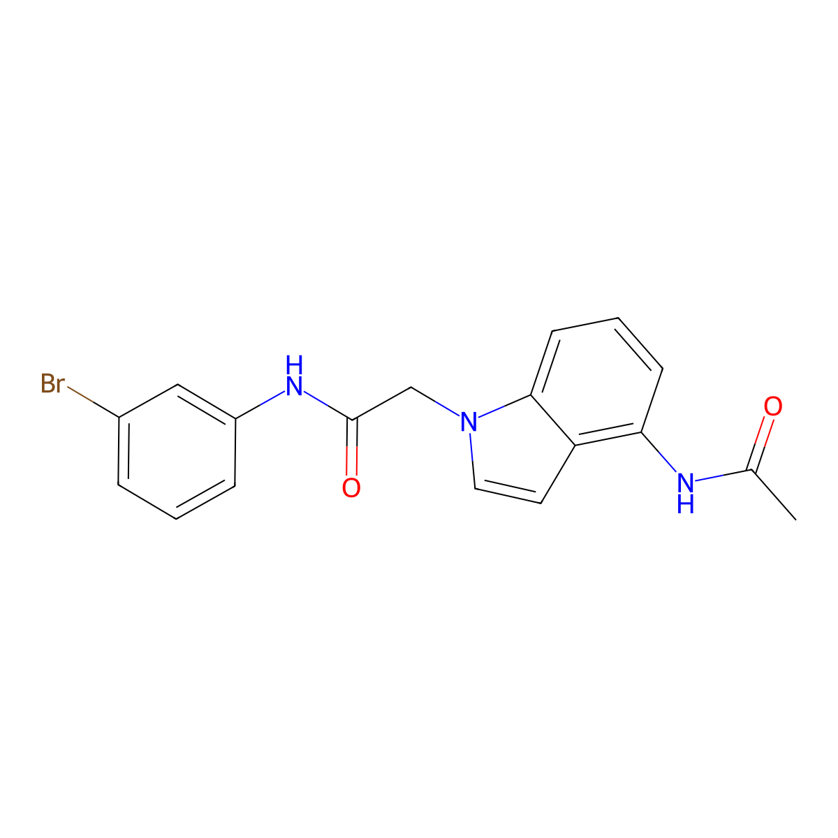 2-[4-(acetylamino)-1H-indol-1-yl]-N-(3-bromophenyl)acetamide molecular structure, CAS 1574411-27-0