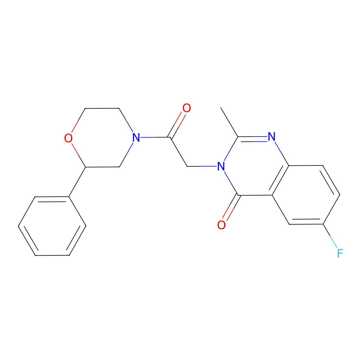 6-fluoro-2-methyl-3-[2-oxo-2-(2-phenylmorpholin-4-yl)ethyl]quinazolin-4(3H)-one molecular structure, CAS 1574411-37-2