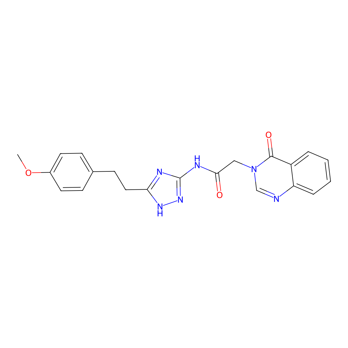N-{3-[2-(4-methoxyphenyl)ethyl]-1H-1,2,4-triazol-5-yl}-2-(4-oxoquinazolin-3(4H)-yl)acetamide molecular structure, CAS 1574411-39-4