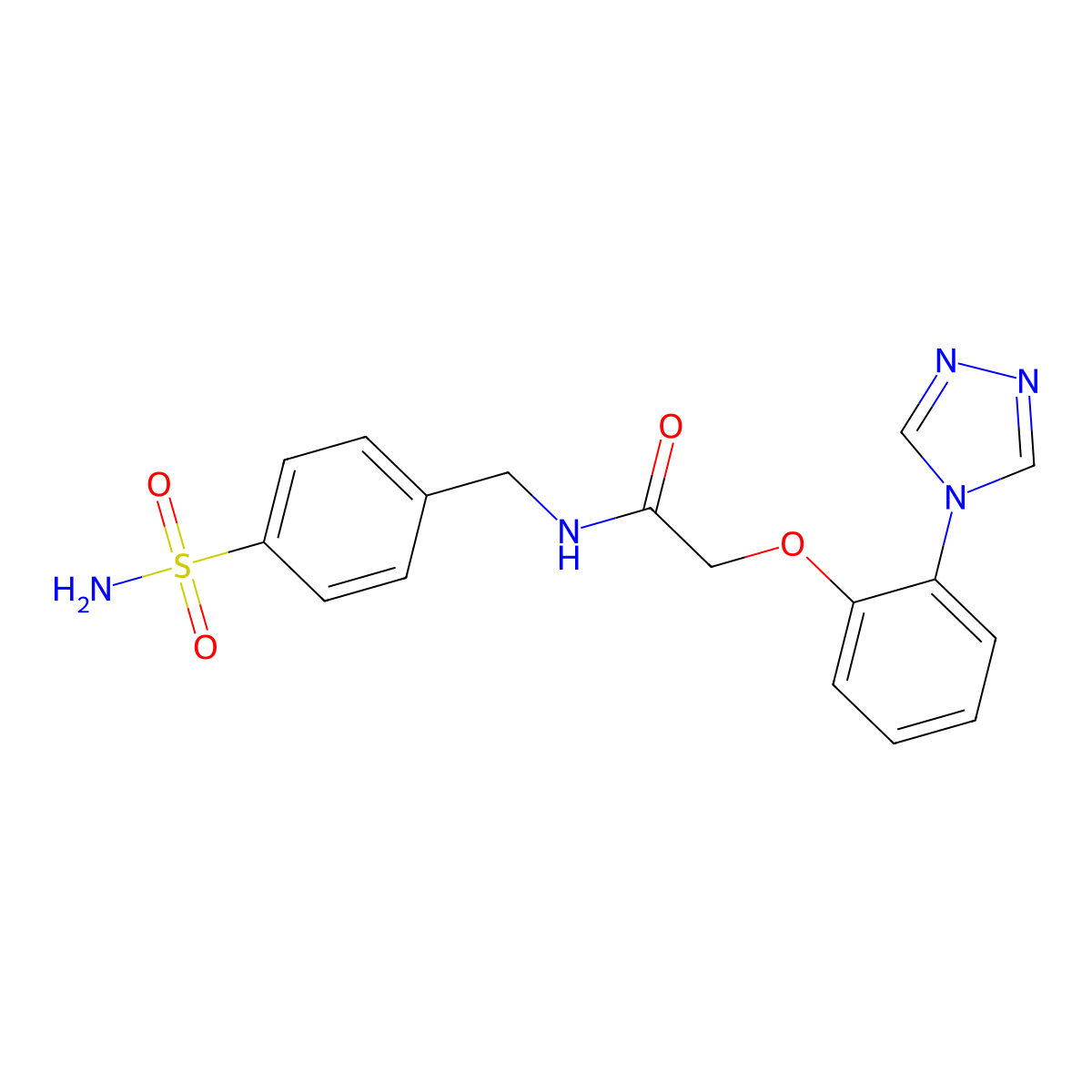 N-(4-sulfamoylbenzyl)-2-[2-(4H-1,2,4-triazol-4-yl)phenoxy]acetamide molecular structure, CAS 1574412-32-0