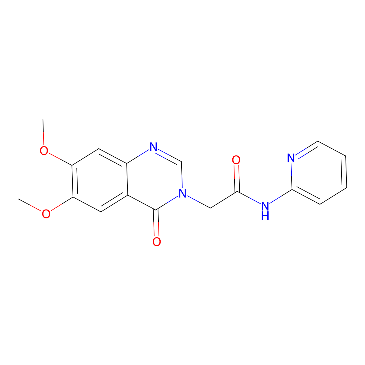 2-(6,7-dimethoxy-4-oxoquinazolin-3(4H)-yl)-N-(pyridin-2-yl)acetamide molecular structure, CAS 1574412-39-7