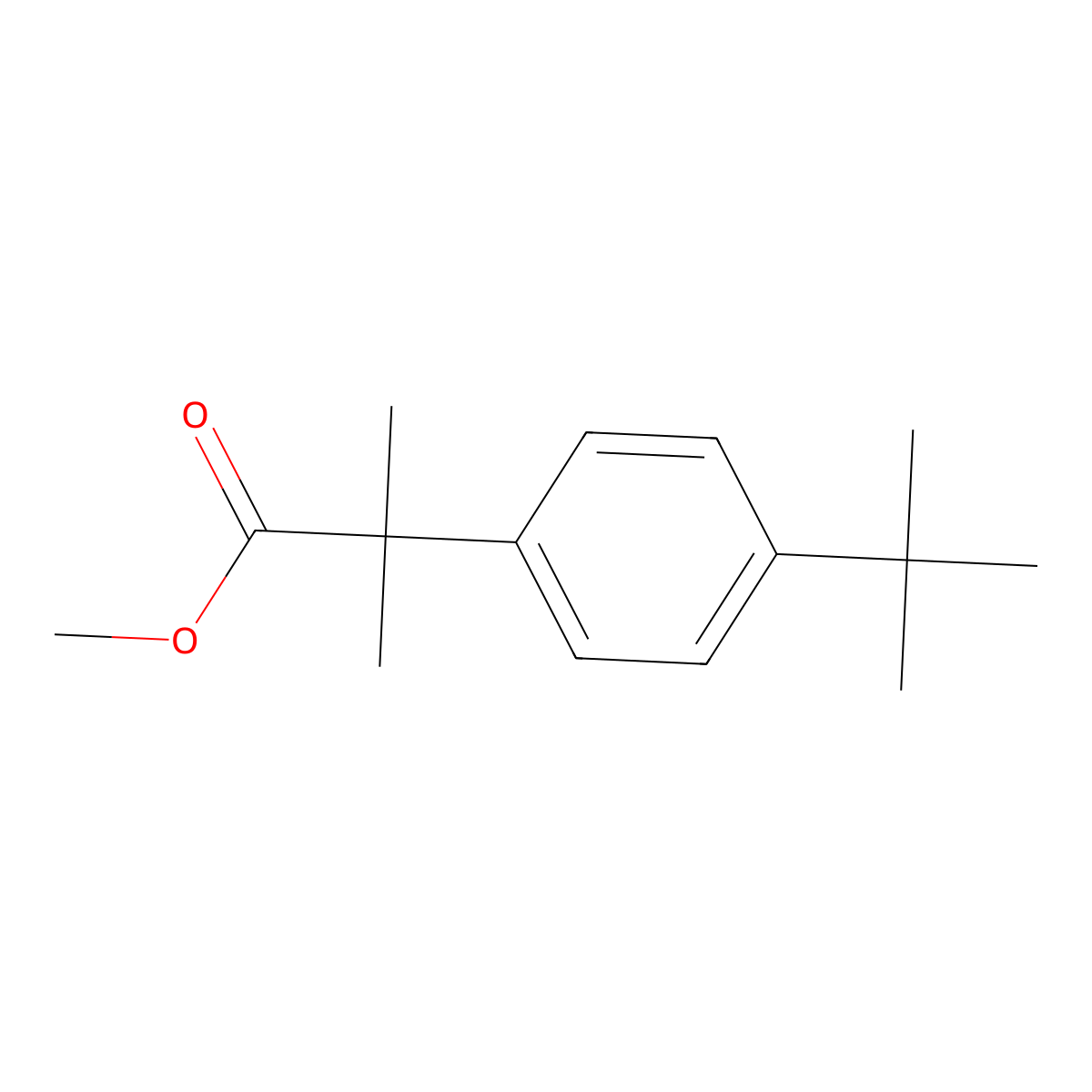 Methyl 2-(4-tert-butylphenyl)-2-methylpropanoate molecular structure, CAS 157444-69-4