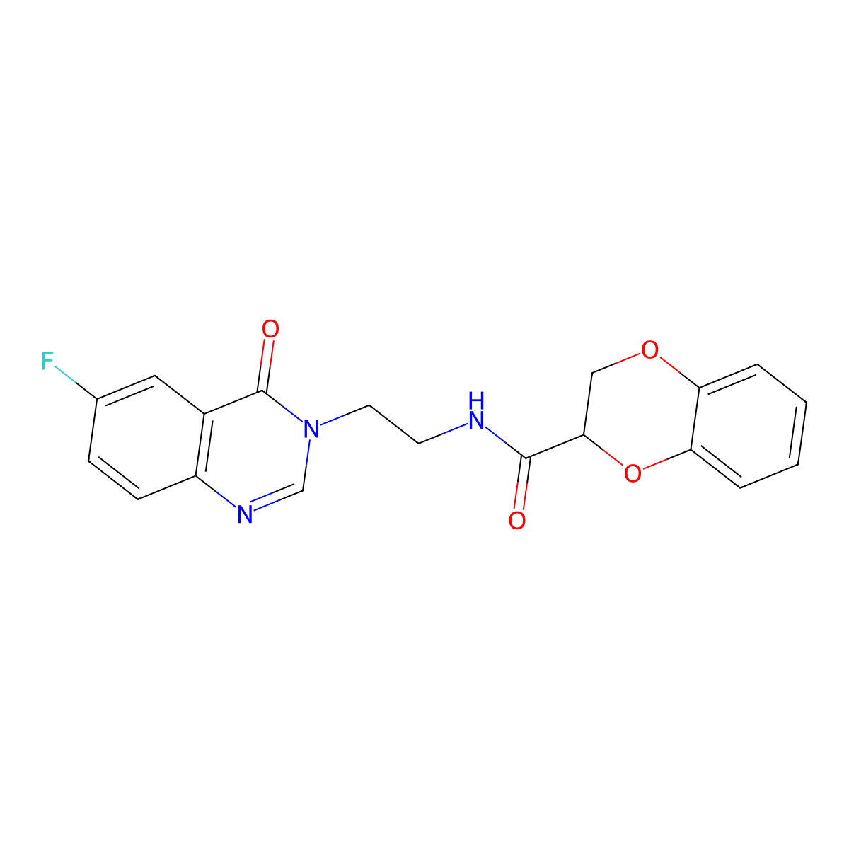 N-[2-(6-fluoro-4-oxoquinazolin-3(4H)-yl)ethyl]-2,3-dihydro-1,4-benzodioxine-2-carboxamide molecular structure, CAS 1574463-57-2