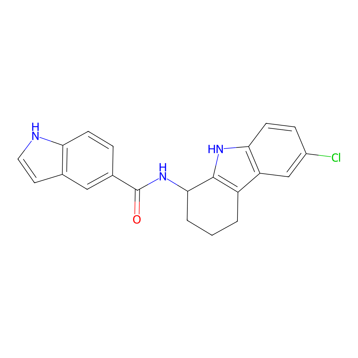 N-(6-Chloro-2,3,4,9-tetrahydro-1H-carbazol-1-YL)-1H-indole-5-carboxamide molecular structure, CAS 1574464-48-4