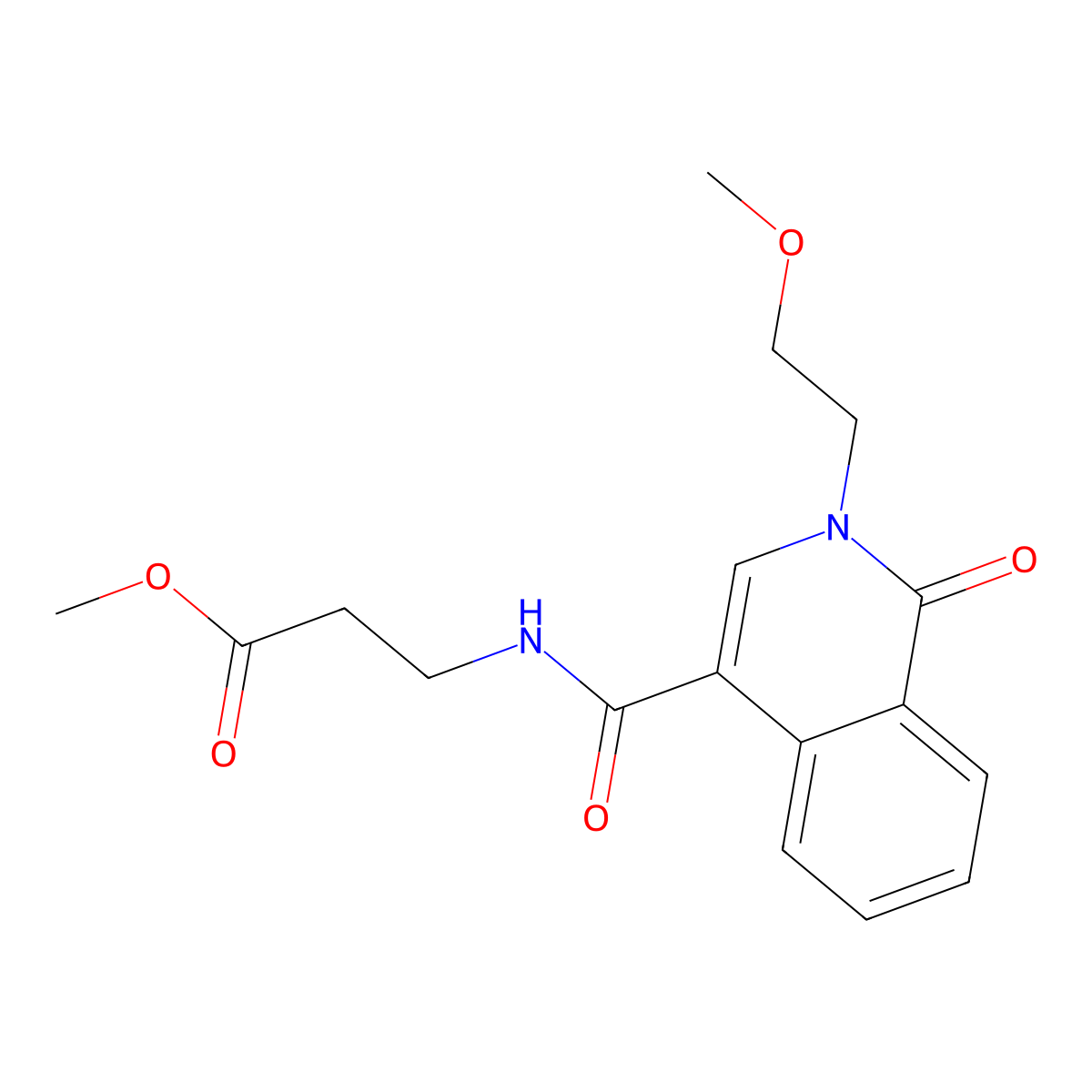 methyl N-{[2-(2-methoxyethyl)-1-oxo-1,2-dihydroisoquinolin-4-yl]carbonyl}-beta-alaninate molecular structure, CAS 1574464-83-7