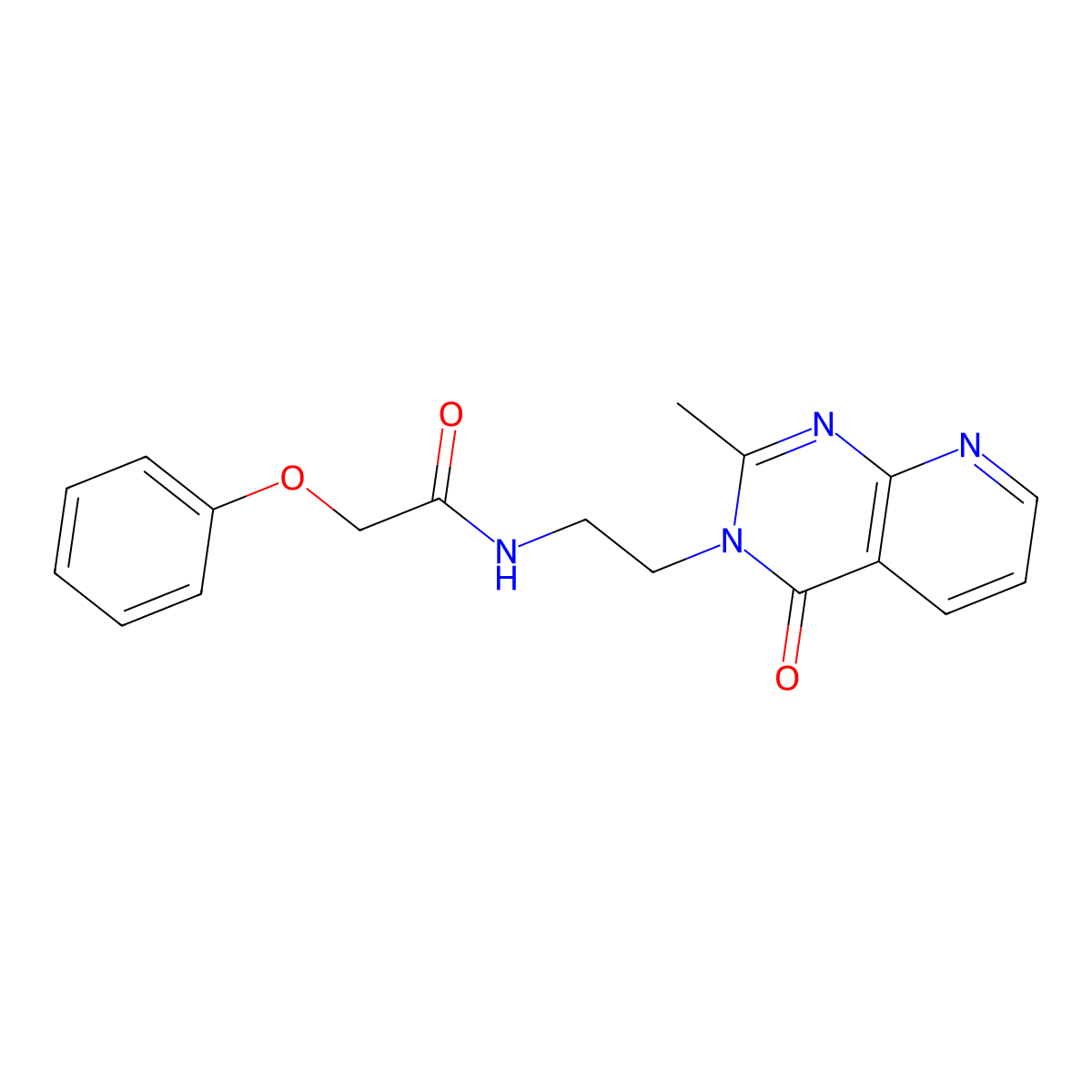 N-[2-(2-methyl-4-oxopyrido[2,3-d]pyrimidin-3(4H)-yl)ethyl]-2-phenoxyacetamide molecular structure, CAS 1574464-96-2
