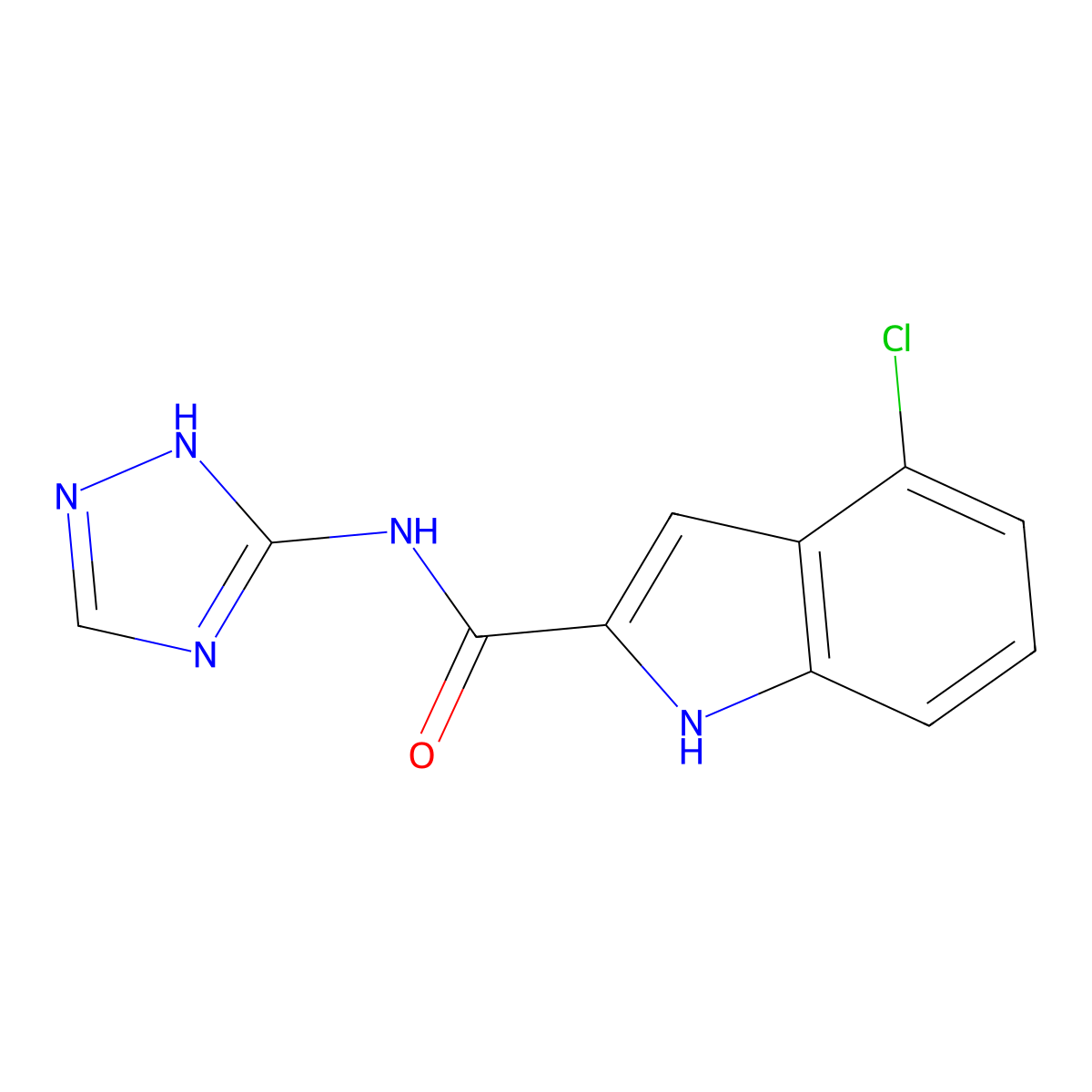 4-chloro-N-(4H-1,2,4-triazol-3-yl)-1H-indole-2-carboxamide molecular structure, CAS 1574465-26-1