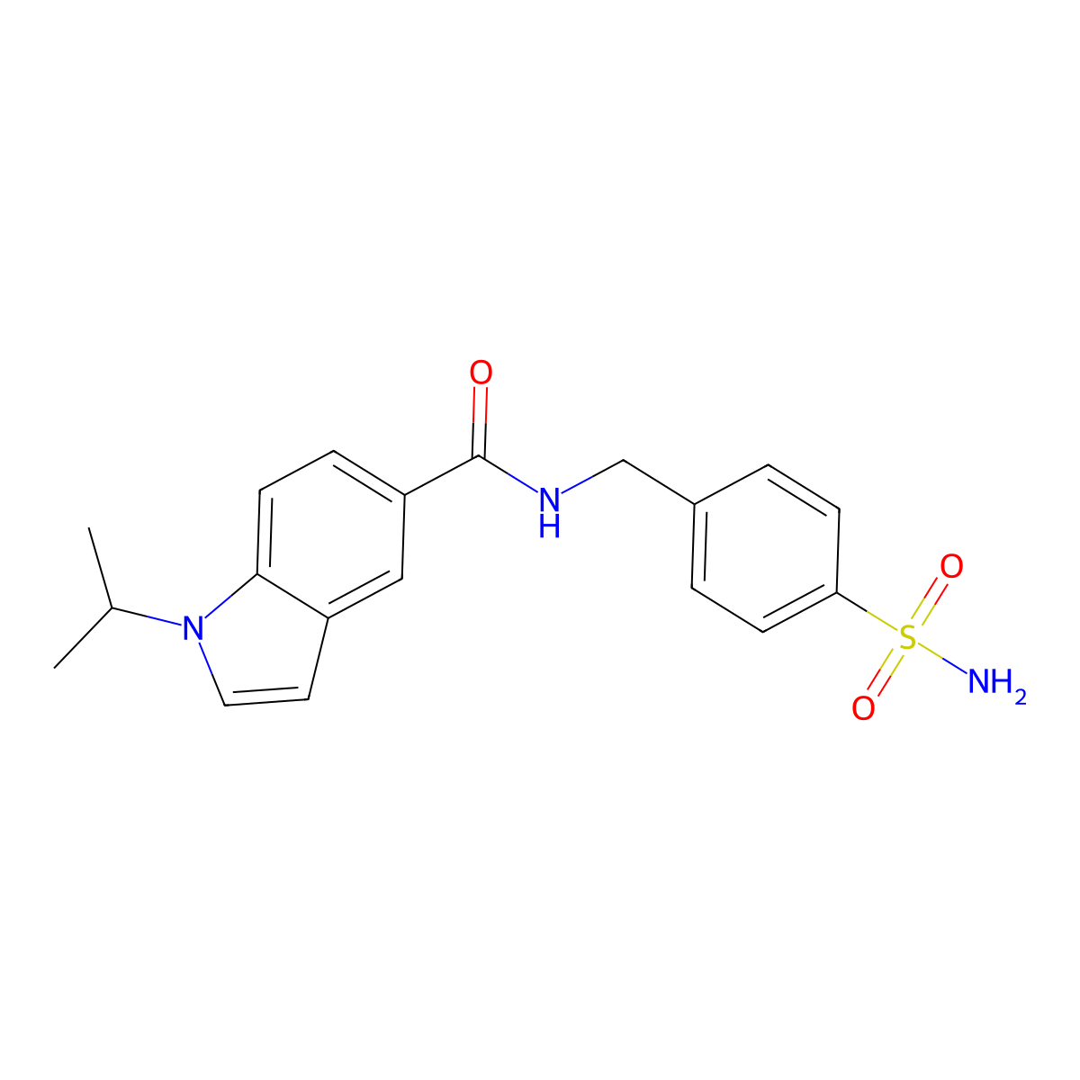 1-(propan-2-yl)-N-(4-sulfamoylbenzyl)-1H-indole-5-carboxamide molecular structure, CAS 1574465-48-7