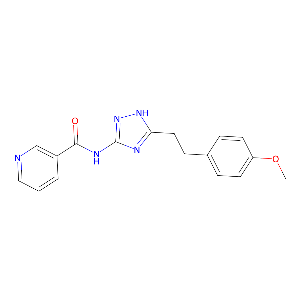 N-{3-[2-(4-methoxyphenyl)ethyl]-1H-1,2,4-triazol-5-yl}pyridine-3-carboxamide molecular structure, CAS 1574465-65-8
