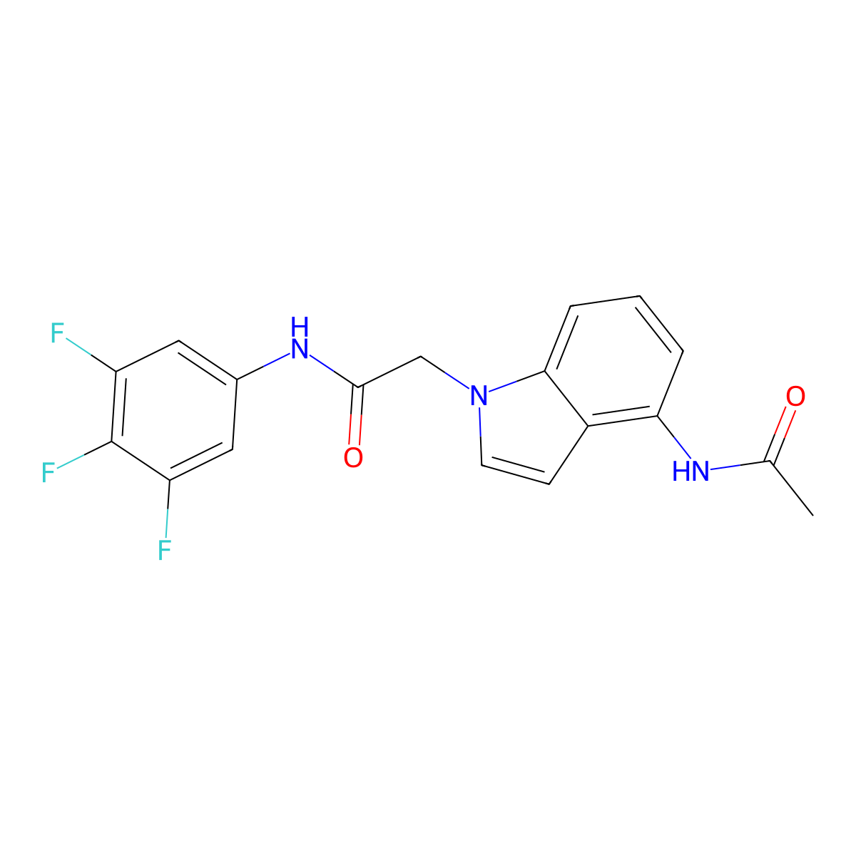 2-[4-(acetylamino)-1H-indol-1-yl]-N-(3,4,5-trifluorophenyl)acetamide molecular structure, CAS 1574466-19-5