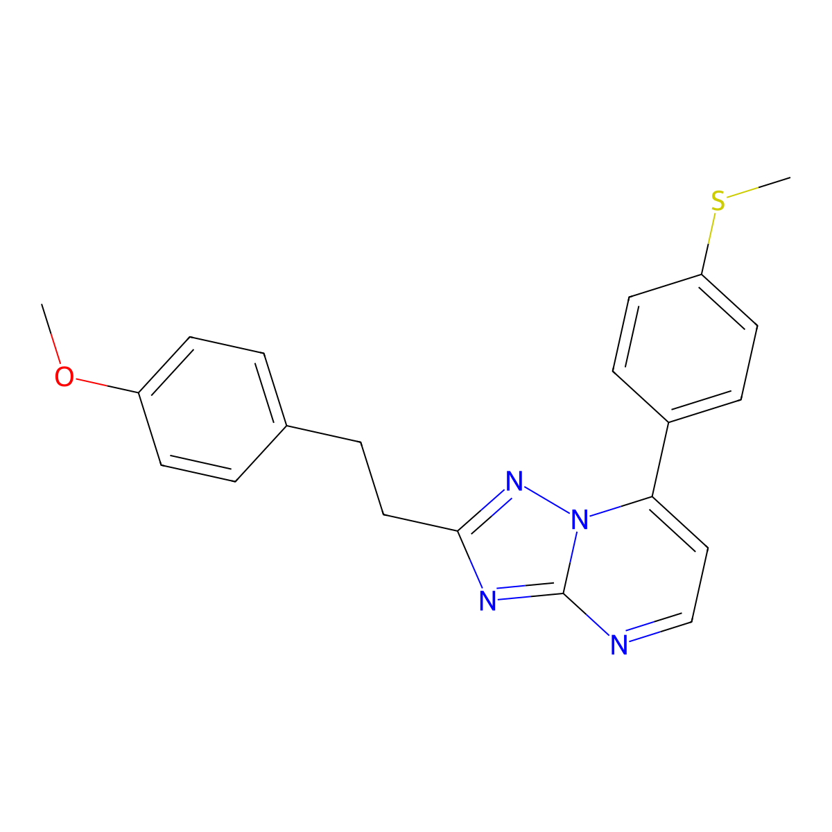2-(4-Methoxyphenethyl)-7-[4-(methylsulfanyl)phenyl][1,2,4]triazolo[1,5-a]pyrimidine molecular structure, CAS 1574466-41-3