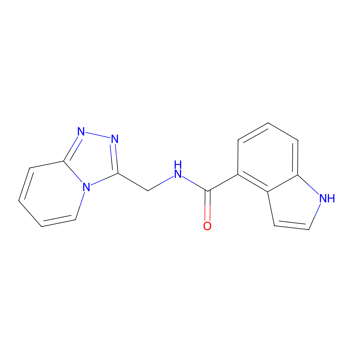 N-([1,2,4]triazolo[4,3-a]pyridin-3-ylmethyl)-1H-indole-4-carboxamide molecular structure, CAS 1574466-53-7