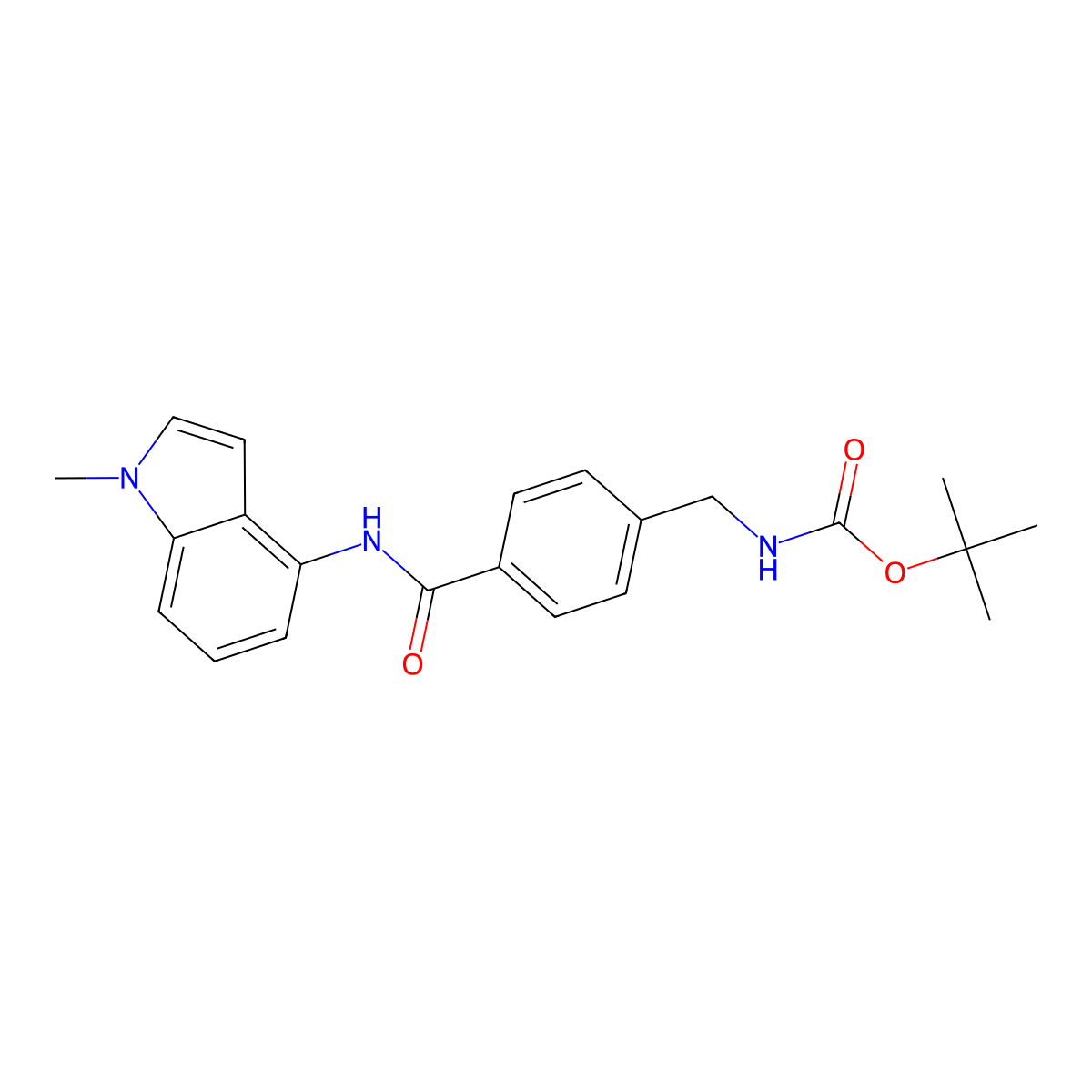 tert-butyl {4-[(1-methyl-1H-indol-4-yl)carbamoyl]benzyl}carbamate molecular structure, CAS 1574466-76-4