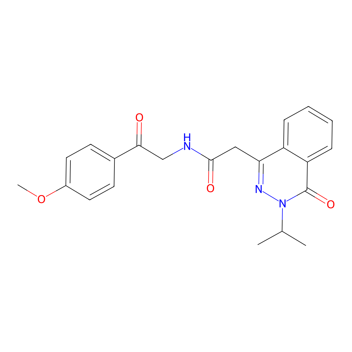 2-(3-isopropyl-4-oxo-3,4-dihydro-1-phthalazinyl)-N-[2-(4-methoxyphenyl)-2-oxoethyl]acetamide molecular structure, CAS 1574467-06-3