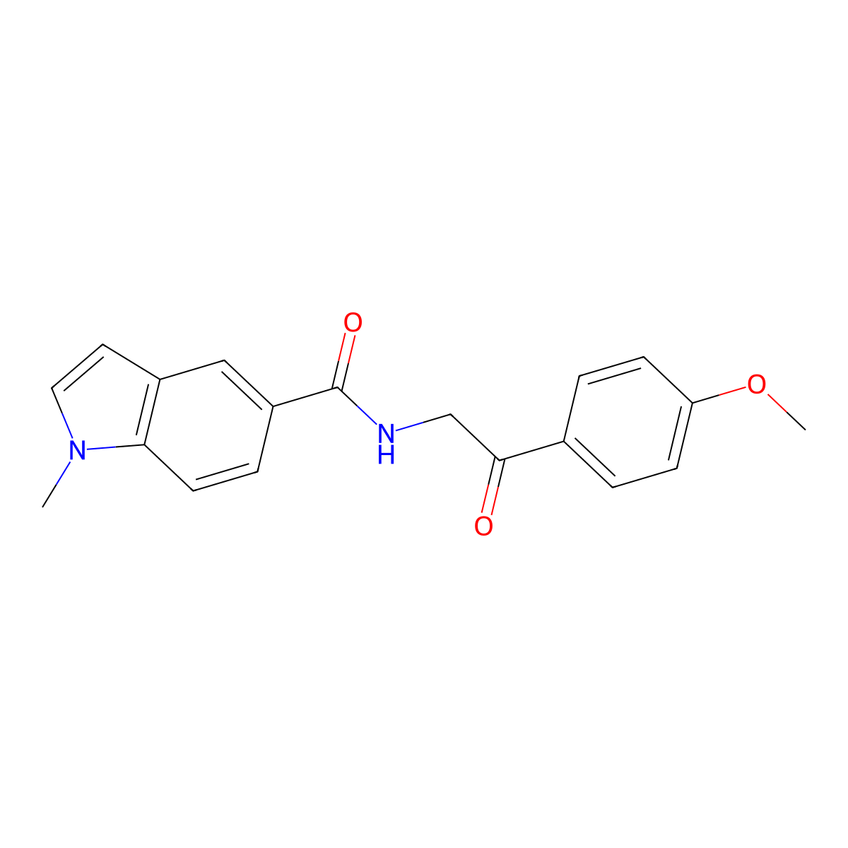 N-[2-(4-methoxyphenyl)-2-oxoethyl]-1-methyl-1H-indole-5-carboxamide molecular structure, CAS 1574467-26-7