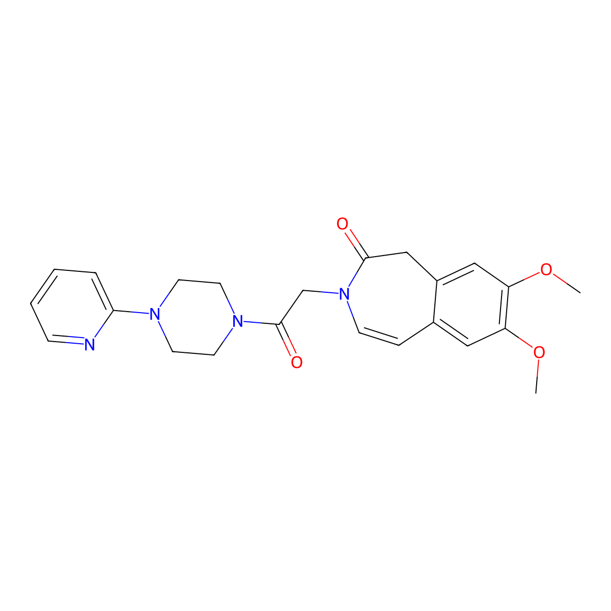 7,8-dimethoxy-3-{2-oxo-2-[4-(pyridin-2-yl)piperazin-1-yl]ethyl}-1,3-dihydro-2H-3-benzazepin-2-one molecular structure, CAS 1574467-50-7