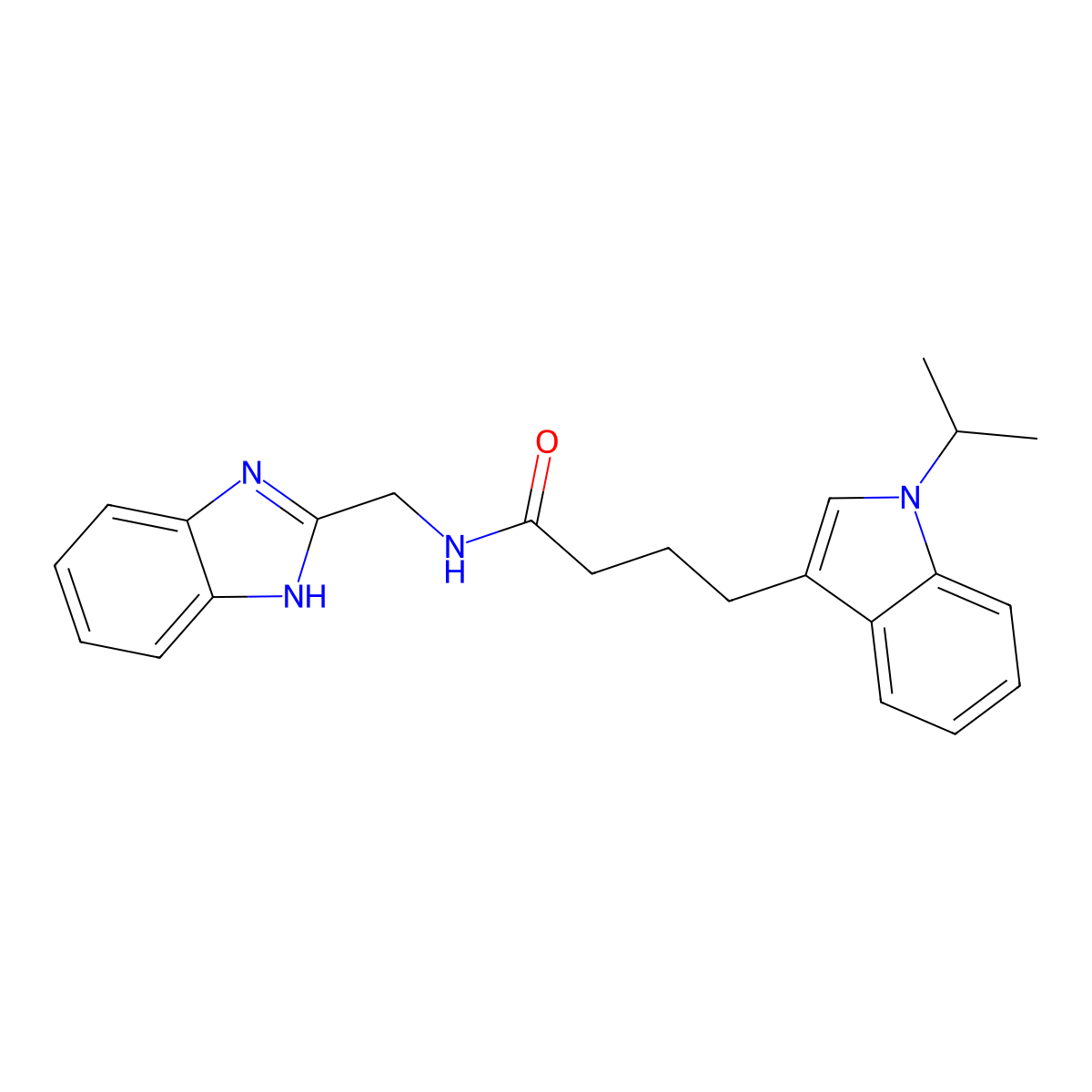 N-(1H-1,3-benzimidazol-2-ylmethyl)-4-(1-isopropyl-1H-indol-3-yl)butanamide molecular structure, CAS 1574467-58-5