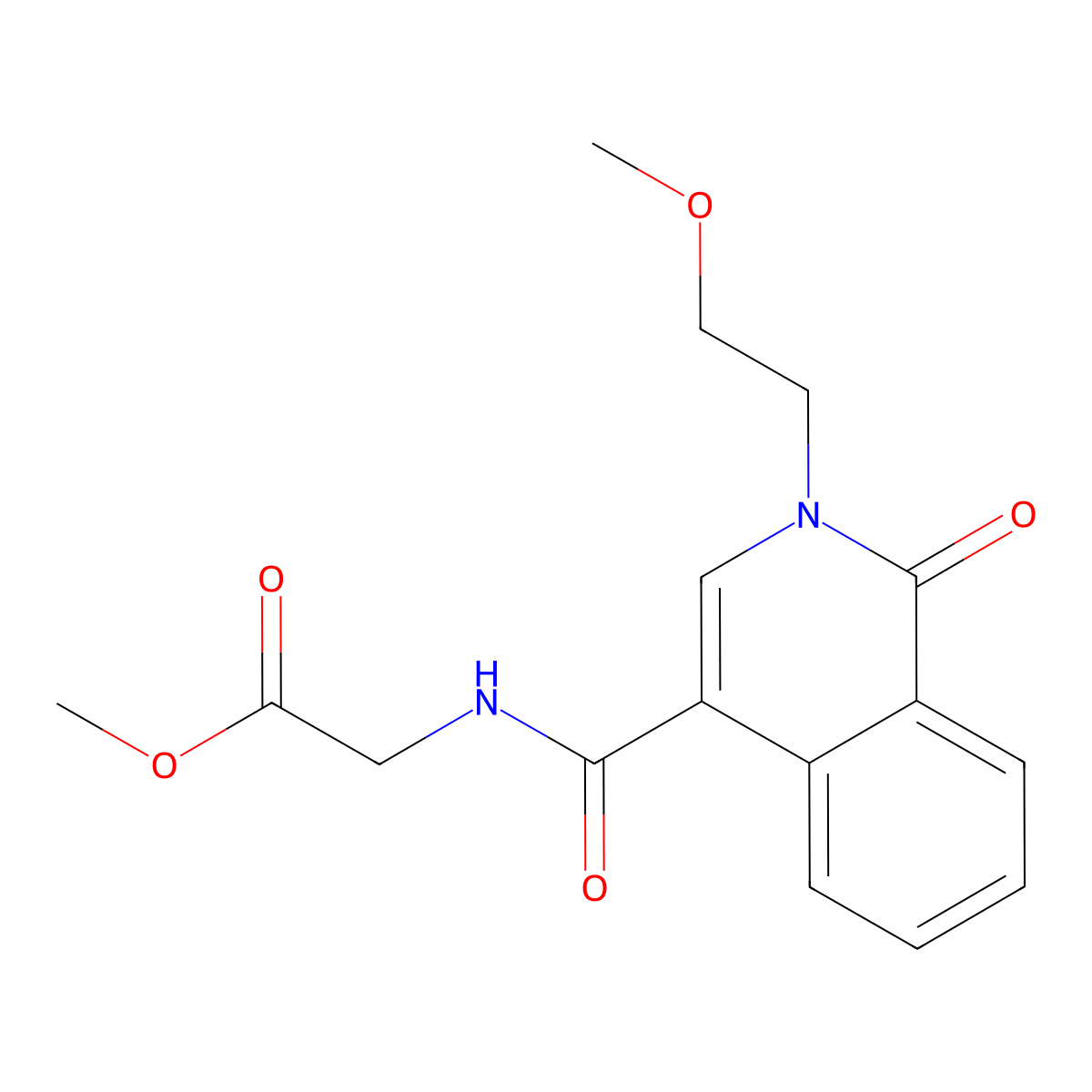 methyl N-{[2-(2-methoxyethyl)-1-oxo-1,2-dihydroisoquinolin-4-yl]carbonyl}glycinate molecular structure, CAS 1574470-62-4