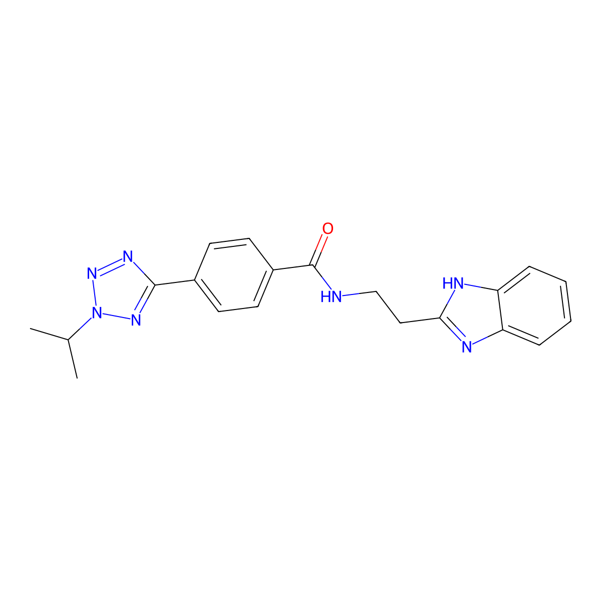 N-[2-(1H-1,3-benzimidazol-2-yl)ethyl]-4-(2-isopropyl-2H-1,2,3,4-tetraazol-5-yl)benzamide molecular structure, CAS 1574470-90-8