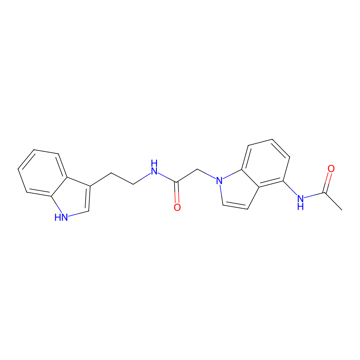 2-[4-(acetylamino)-1H-indol-1-yl]-N-[2-(1H-indol-3-yl)ethyl]acetamide molecular structure, CAS 1574471-07-0