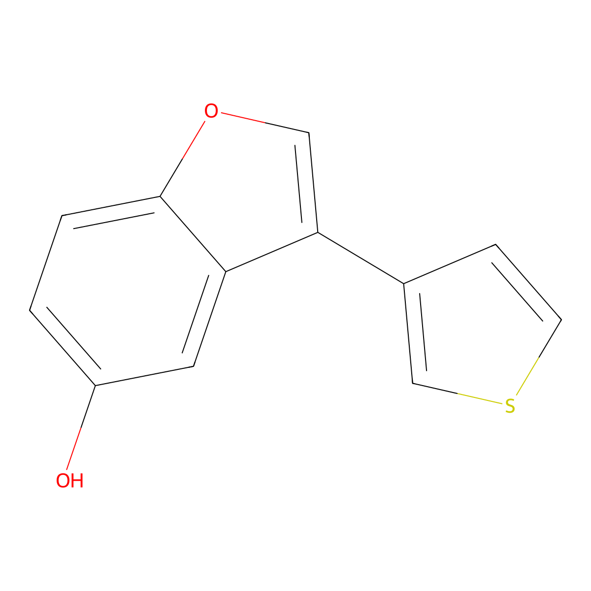 3-(Thiophen-3-yl)-1-benzofuran-5-ol molecular structure, CAS 1574471-36-5
