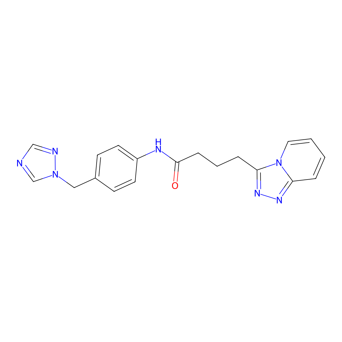 4-([1,2,4]triazolo[4,3-a]pyridin-3-yl)-N-[4-(1H-1,2,4-triazol-1-ylmethyl)phenyl]butanamide molecular structure, CAS 1574471-96-7