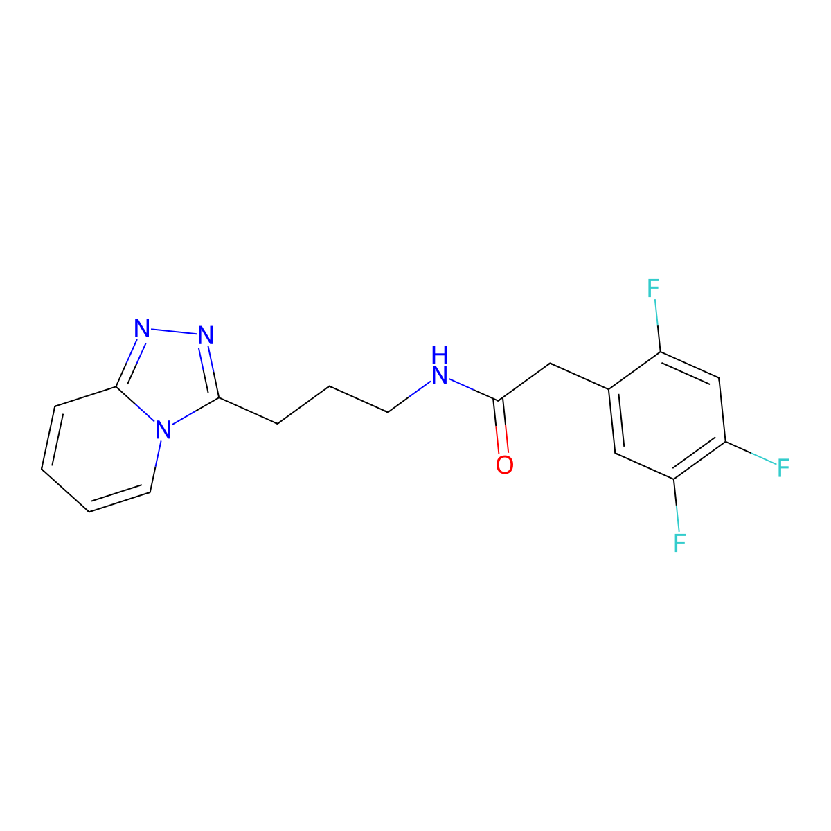 N-[3-([1,2,4]triazolo[4,3-a]pyridin-3-yl)propyl]-2-(2,4,5-trifluorophenyl)acetamide molecular structure, CAS 1574472-20-0