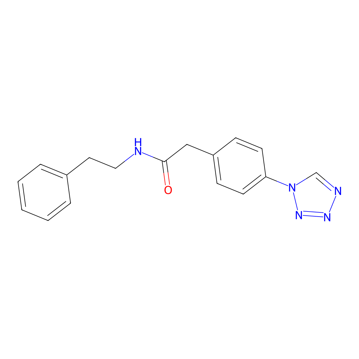 N-(2-phenylethyl)-2-[4-(1H-tetrazol-1-yl)phenyl]acetamide molecular structure, CAS 1574472-68-6