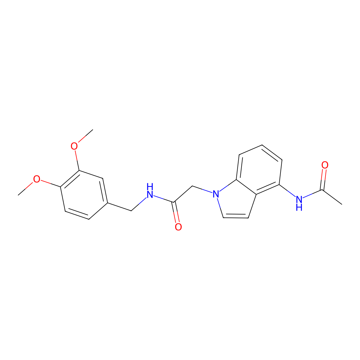 2-[4-(acetylamino)-1H-indol-1-yl]-N-(3,4-dimethoxybenzyl)acetamide molecular structure, CAS 1574472-76-6