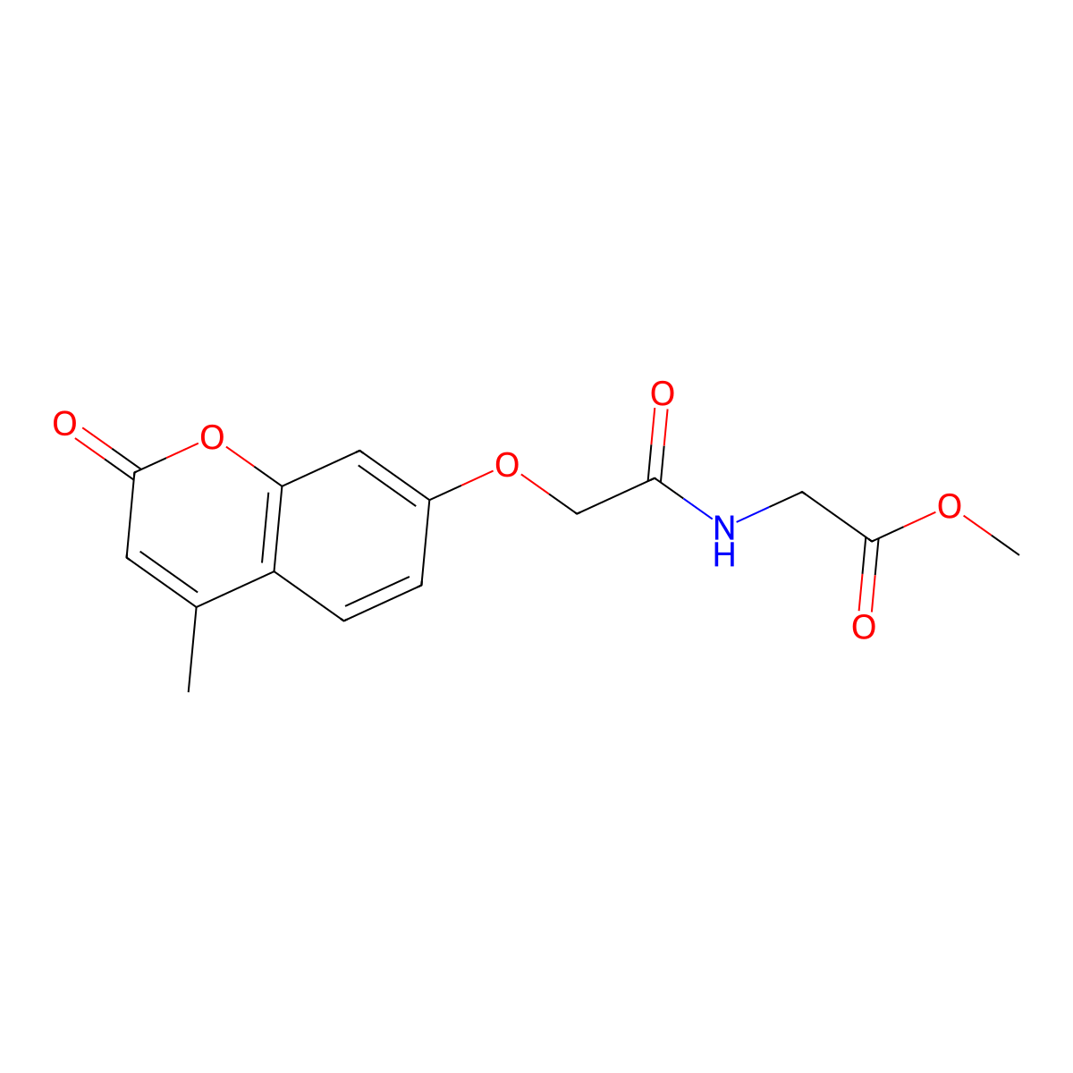 methyl N-{[(4-methyl-2-oxo-2H-chromen-7-yl)oxy]acetyl}glycinate molecular structure, CAS 1574472-90-4