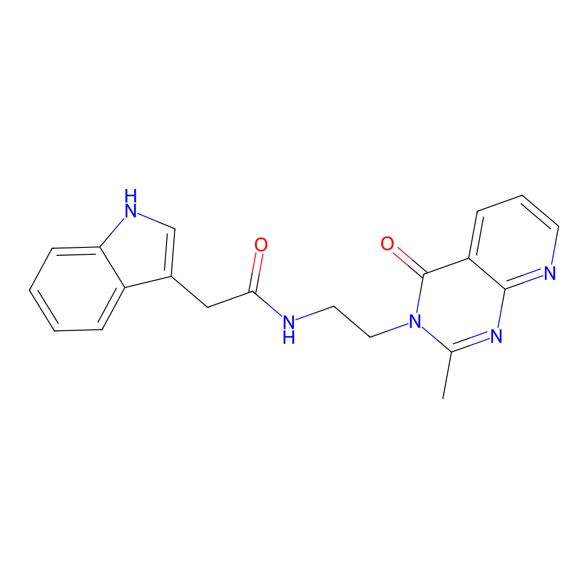 2-(1H-indol-3-yl)-N-[2-(2-methyl-4-oxopyrido[2,3-d]pyrimidin-3(4H)-yl)ethyl]acetamide molecular structure, CAS 1574472-99-3