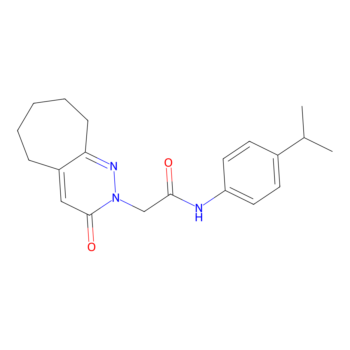 2-(3-oxo-3,5,6,7,8,9-hexahydro-2H-cyclohepta[c]pyridazin-2-yl)-N-[4-(propan-2-yl)phenyl]acetamide molecular structure, CAS 1574473-06-5