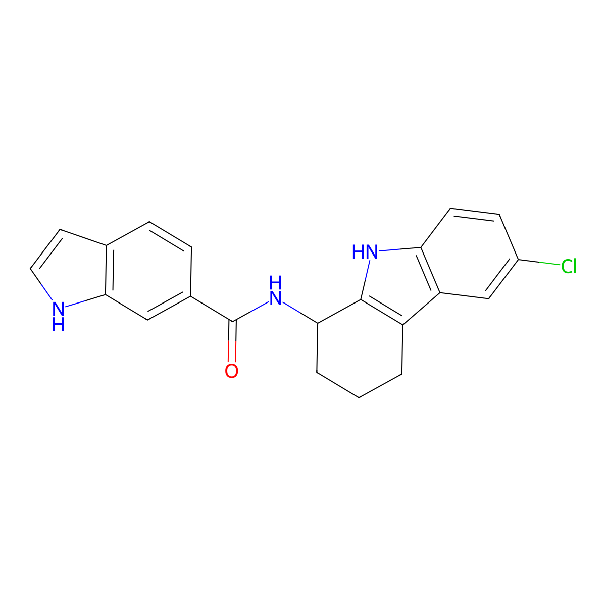 N-(6-Chloro-2,3,4,9-tetrahydro-1H-carbazol-1-YL)-1H-indole-6-carboxamide molecular structure, CAS 1574473-08-7