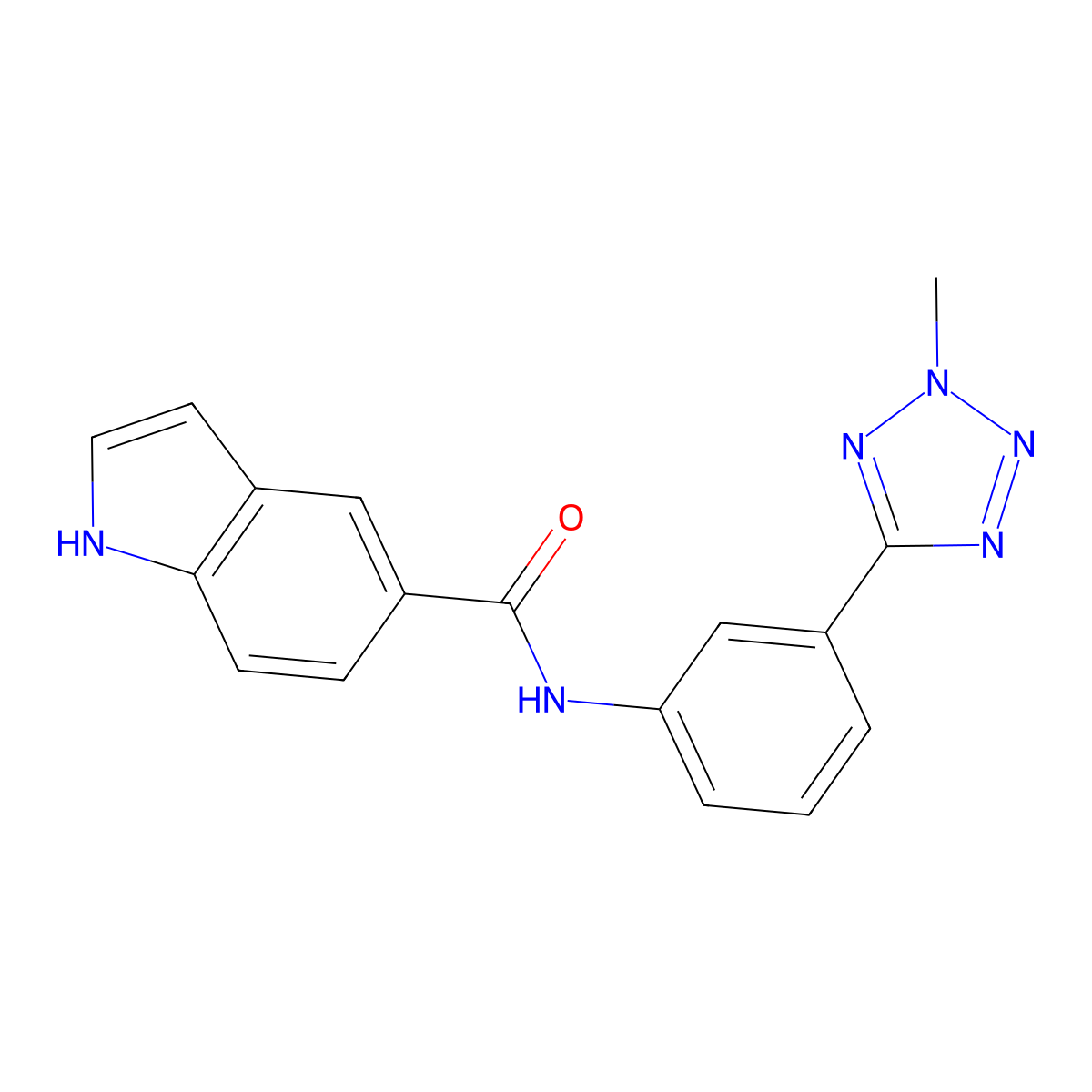 N-[3-(2-methyl-2H-tetrazol-5-yl)phenyl]-1H-indole-5-carboxamide molecular structure, CAS 1574473-22-5