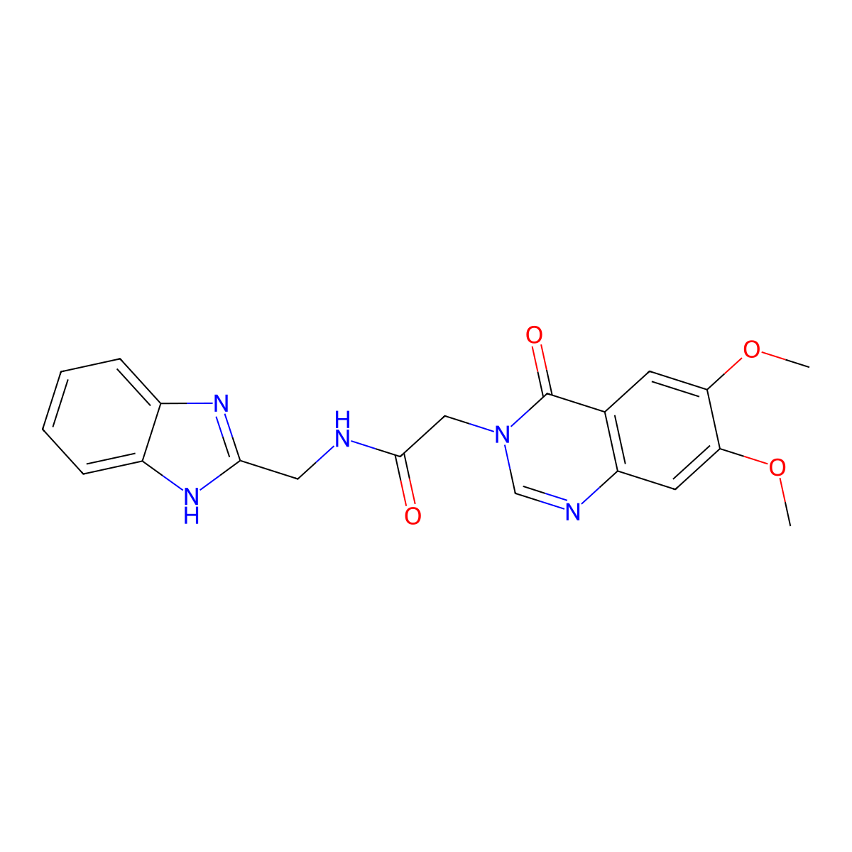 N-(1H-benzimidazol-2-ylmethyl)-2-(6,7-dimethoxy-4-oxoquinazolin-3(4H)-yl)acetamide molecular structure, CAS 1574473-83-8