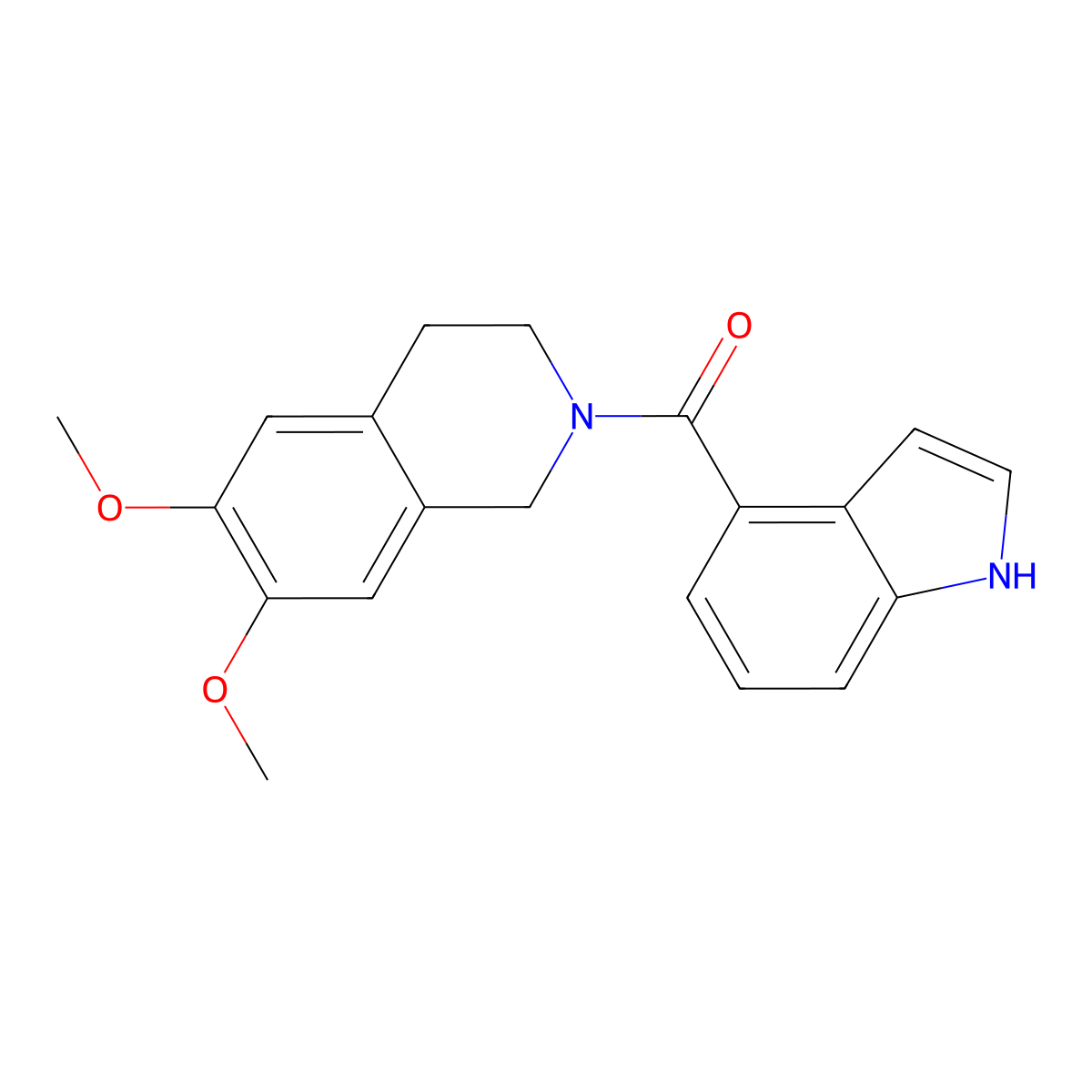 (6,7-dimethoxy-3,4-dihydroisoquinolin-2(1H)-yl)(1H-indol-4-yl)methanone molecular structure, CAS 1574474-00-2
