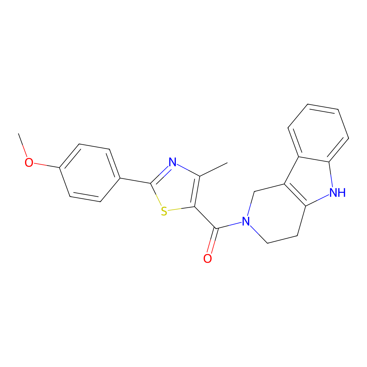 [2-(4-methoxyphenyl)-4-methyl-1,3-thiazol-5-yl](1,3,4,5-tetrahydro-2H-pyrido[4,3-b]indol-2-yl)methanone molecular structure, CAS 1574476-94-0