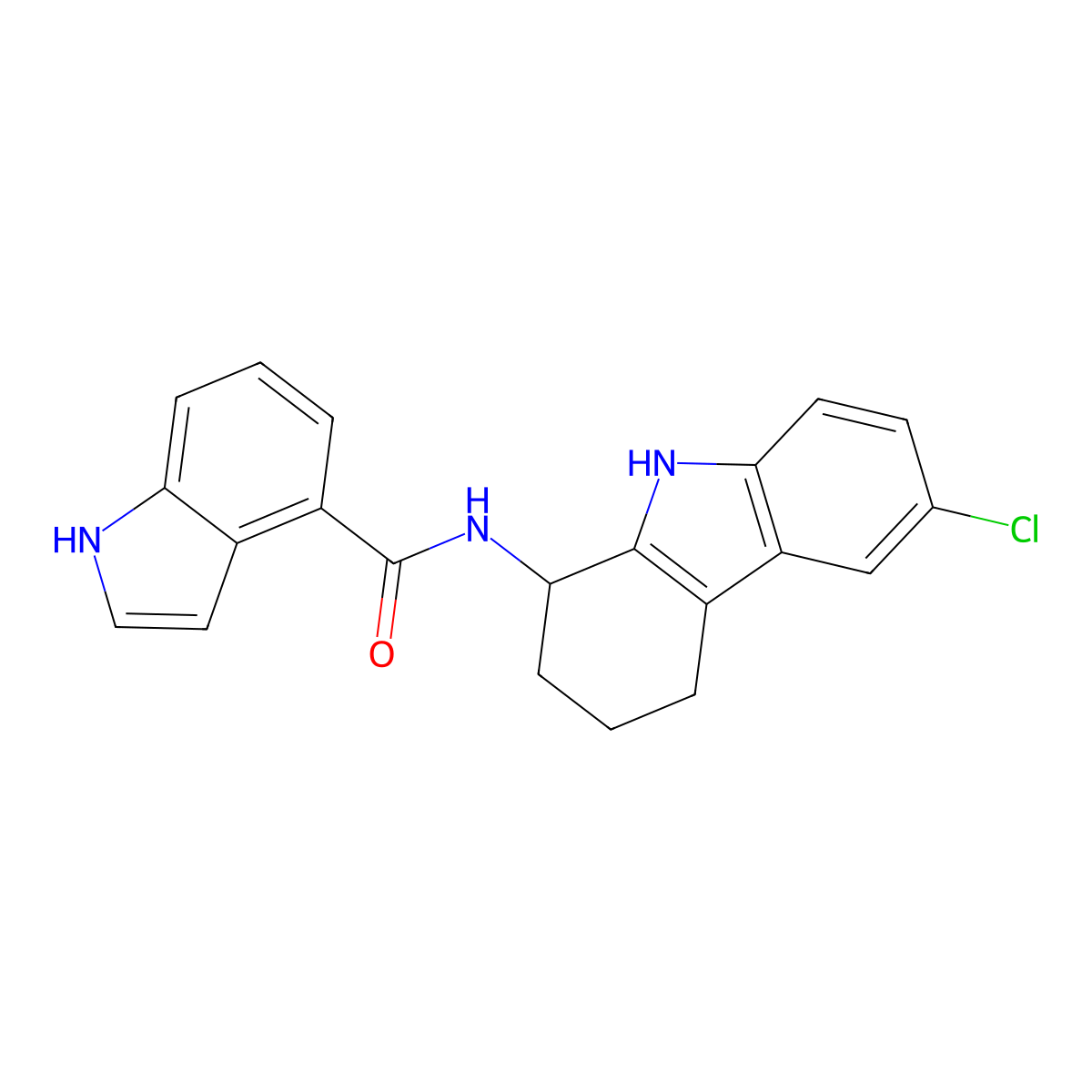 N-(6-Chloro-2,3,4,9-tetrahydro-1H-carbazol-1-YL)-1H-indole-4-carboxamide molecular structure, CAS 1574477-37-4