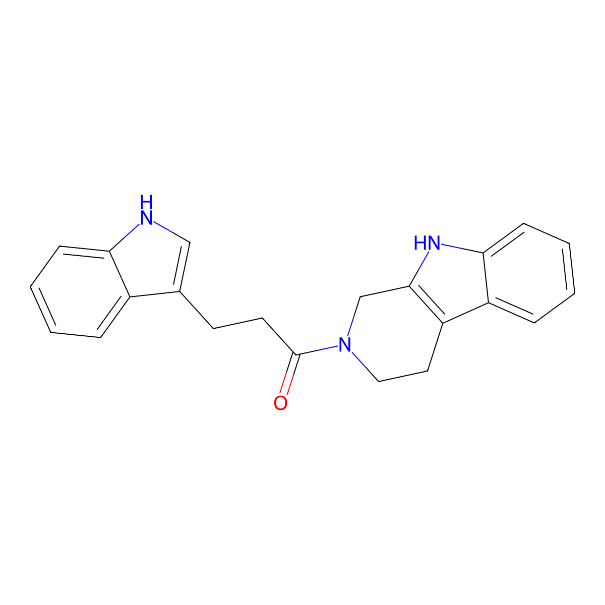 3-(1H-indol-3-yl)-1-(1,3,4,9-tetrahydro-2H-beta-carbolin-2-yl)propan-1-one molecular structure, CAS 1574478-08-2