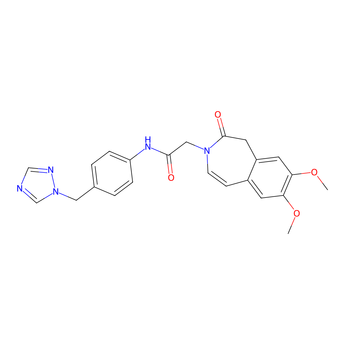 2-(7,8-dimethoxy-2-oxo-1,2-dihydro-3H-3-benzazepin-3-yl)-N-[4-(1H-1,2,4-triazol-1-ylmethyl)phenyl]acetamide molecular structure, CAS 1574478-18-4