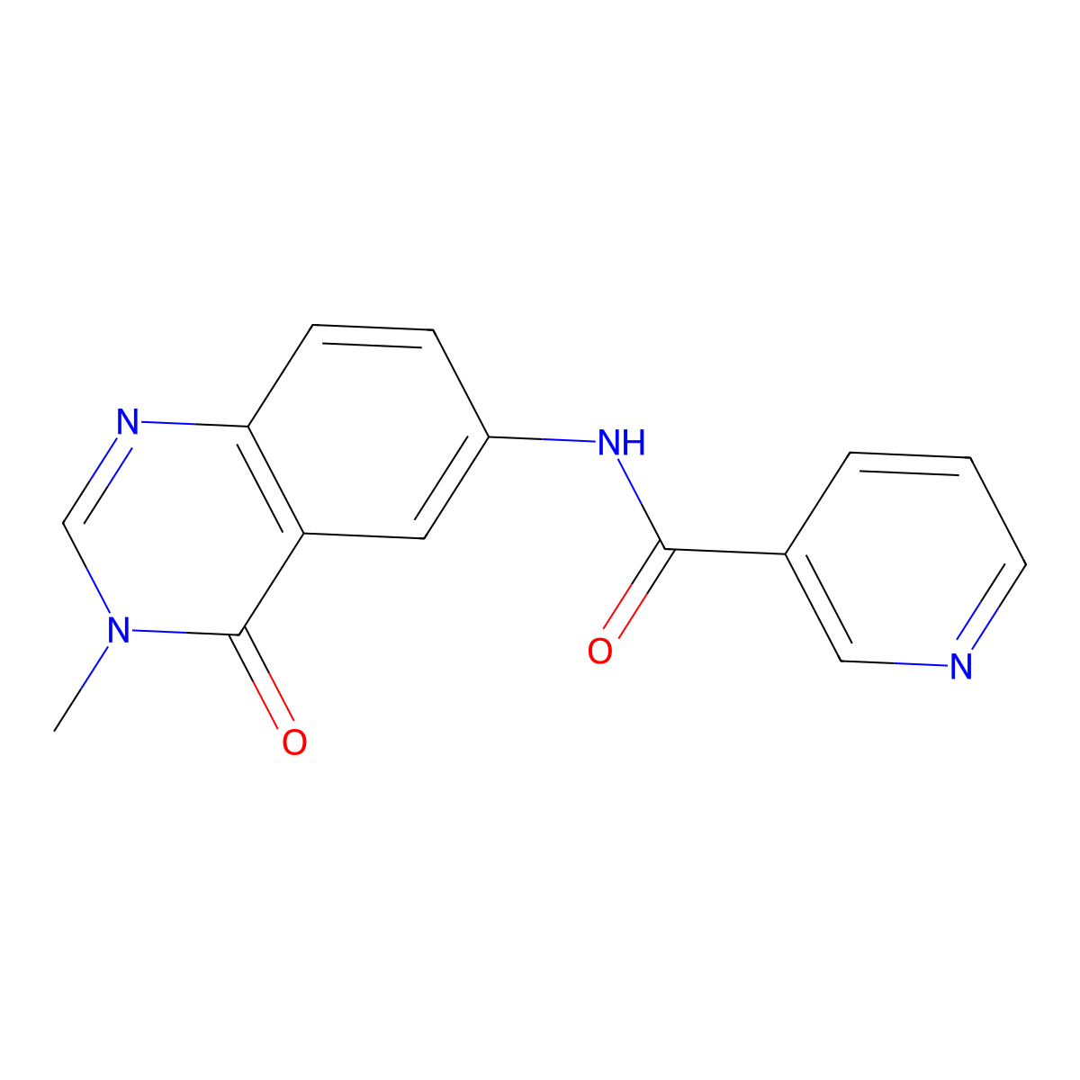 N-(3-methyl-4-oxo-3,4-dihydroquinazolin-6-yl)pyridine-3-carboxamide molecular structure, CAS 1574478-20-8