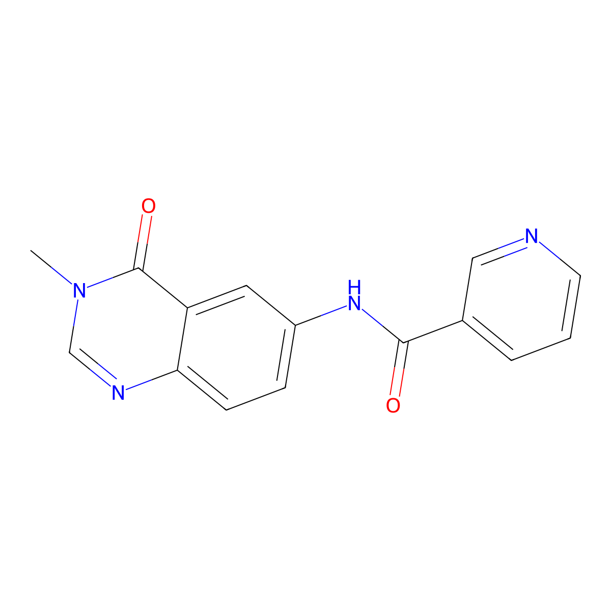 N-(3-methyl-4-oxo-3,4-dihydroquinazolin-6-yl)pyridine-3-carboxamide molecular structure, CAS 1574478-20-8