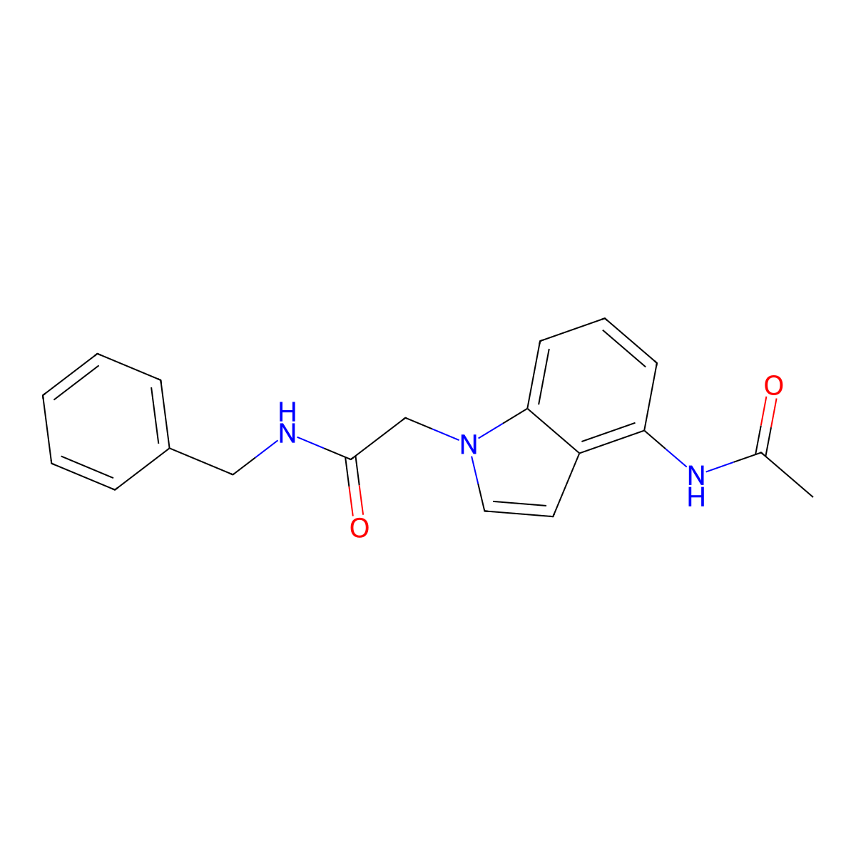 2-[4-(acetylamino)-1H-indol-1-yl]-N-benzylacetamide molecular structure, CAS 1574478-23-1