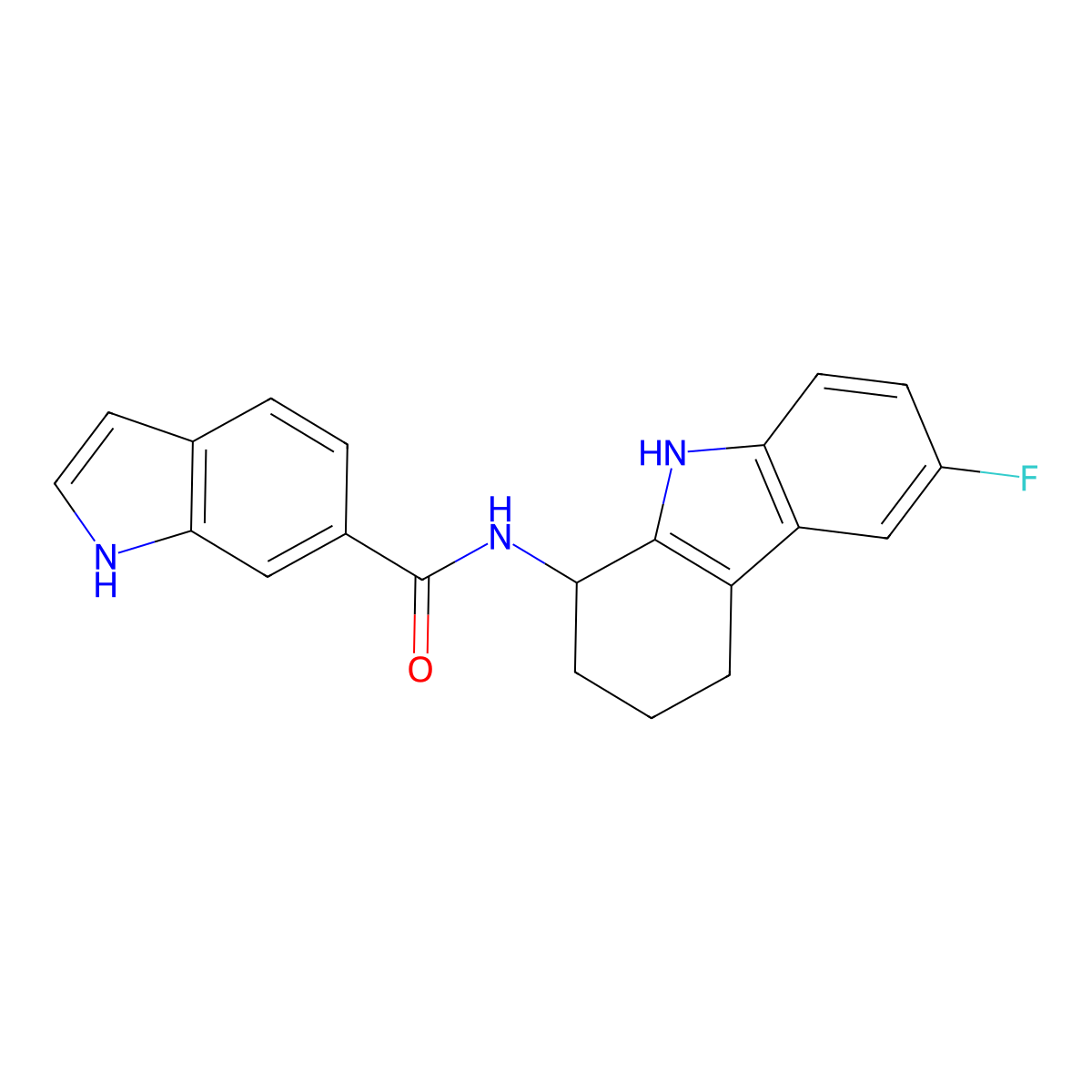 N-(6-Fluoro-2,3,4,9-tetrahydro-1H-carbazol-1-YL)-1H-indole-6-carboxamide molecular structure, CAS 1574478-72-0