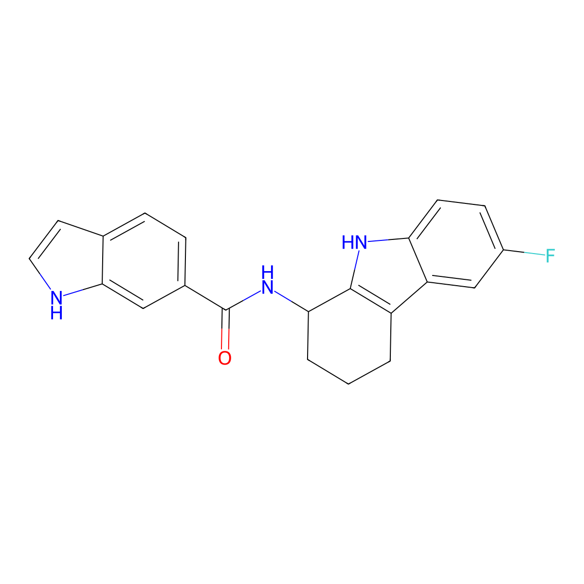 N-(6-Fluoro-2,3,4,9-tetrahydro-1H-carbazol-1-YL)-1H-indole-6-carboxamide molecular structure, CAS 1574478-72-0