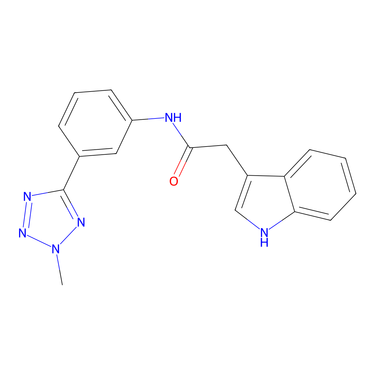 2-(1H-indol-3-yl)-N-[3-(2-methyl-2H-tetrazol-5-yl)phenyl]acetamide molecular structure, CAS 1574479-01-8