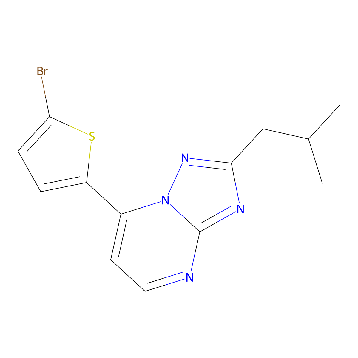 7-(5-Bromo-2-thienyl)-2-isobutyl[1,2,4]triazolo[1,5-a]pyrimidine molecular structure, CAS 1574479-08-5